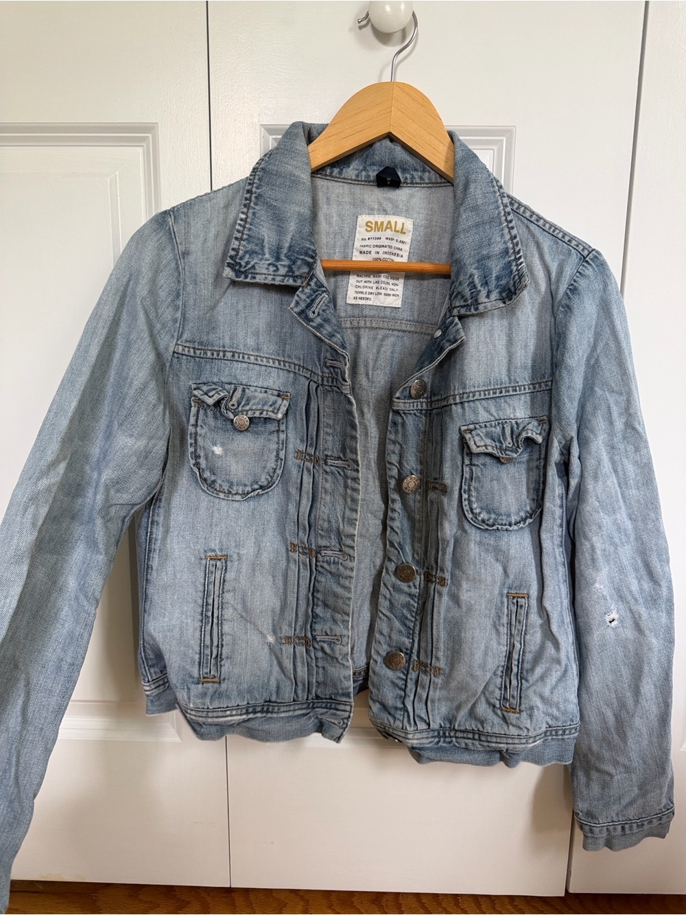 Distressed Light Blue Denim Jacket J.Crew